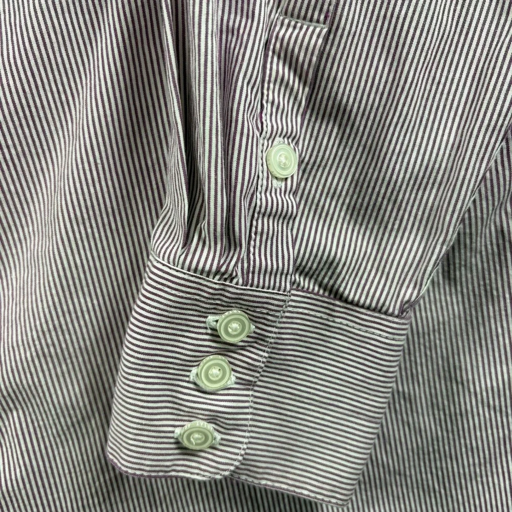 Ariat ReAL Button Down Shirt Womens 1X Purple Striped Logo Sleeve Western - Picture 5 of 12